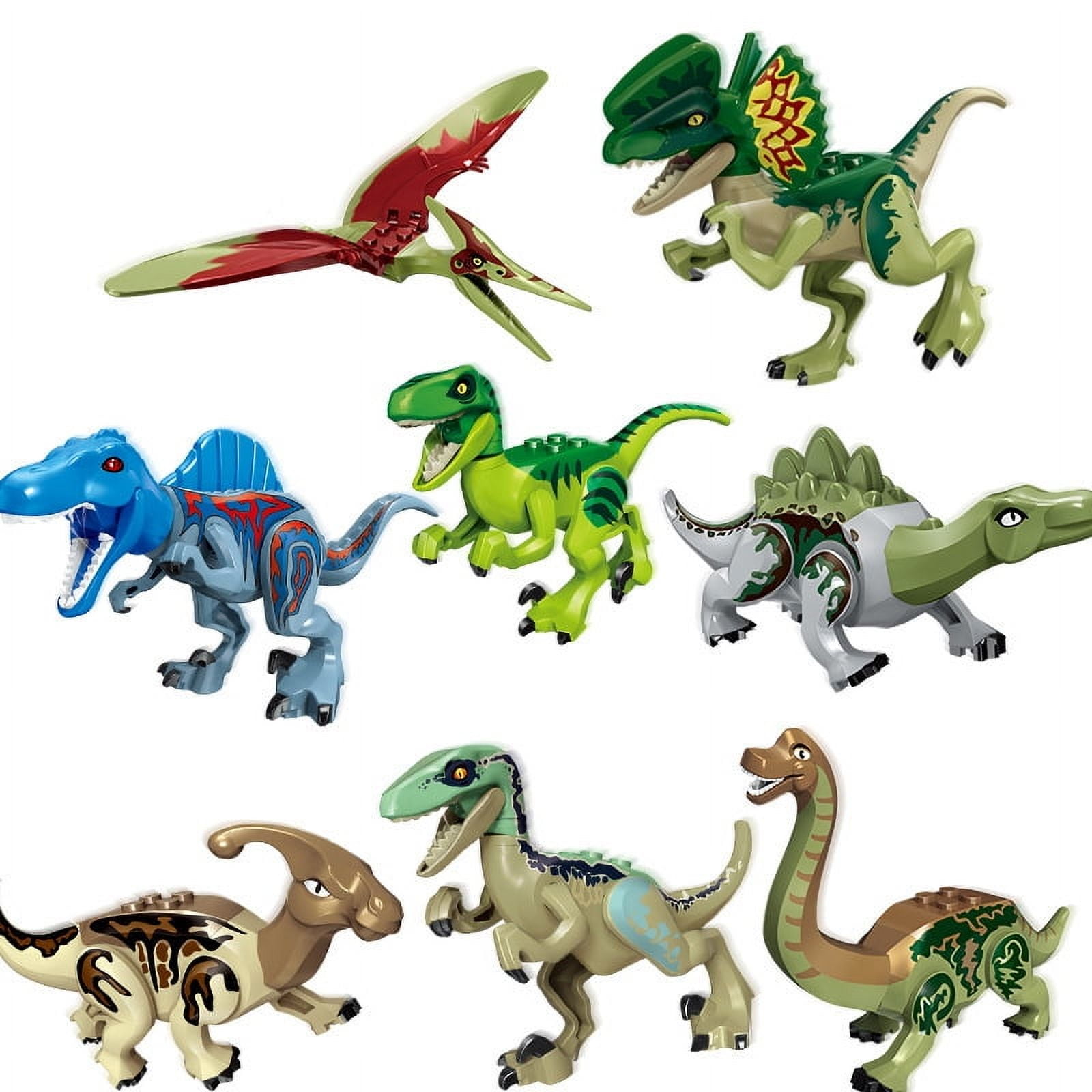 Dinosaur Jurassic Set World Park 3 Model Building Blocks White T Indominus Rex Dino Breakout 8pcs Mosasaurus Velociraptor Animal
