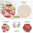thumbnail image 4 of Yayeee 6 PCS Drink Coasters with Holder Set Woven Absorbent Round Tabletop Hot Pad, Red Lobster, 4 of 7