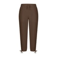 thumbnail image 4 of Horkkom Linen Pants Men Straight Leg Solid Color Work Pants Office Business Casual Pants with Pockets, S-2XL, 4 of 6