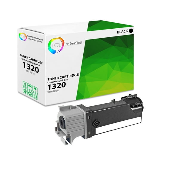 TCT 1320 Black Toner Cartridge - Premium Compatible Replacement for Dell 310-9058 1320K KU052 Black