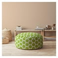 thumbnail image 4 of 24" Green And White Cotton Round Polka Dots Pouf Ottoman, 4 of 6
