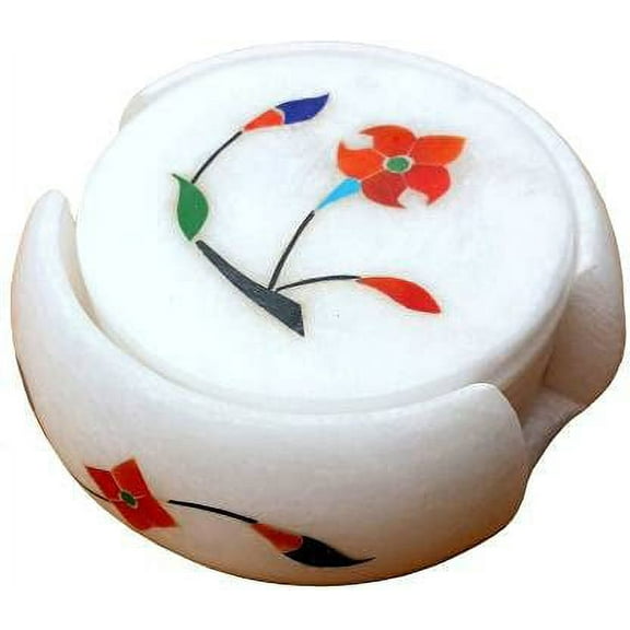 Marble Coaster Set With 6 Plate Handmade Gifts