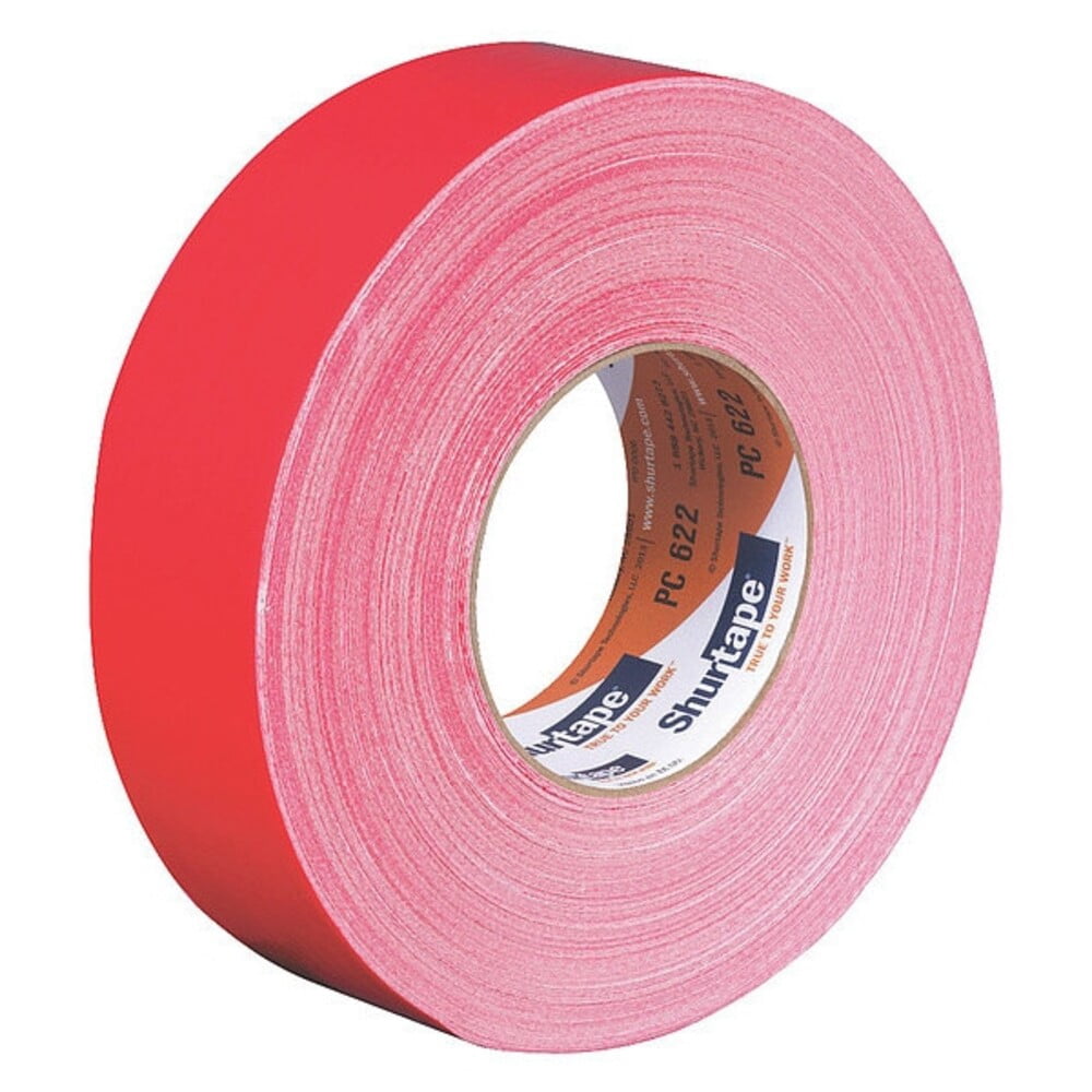 Shurtape Duct Tape, Red, 60-1/8 yd L, 1-7/8 in W 201153