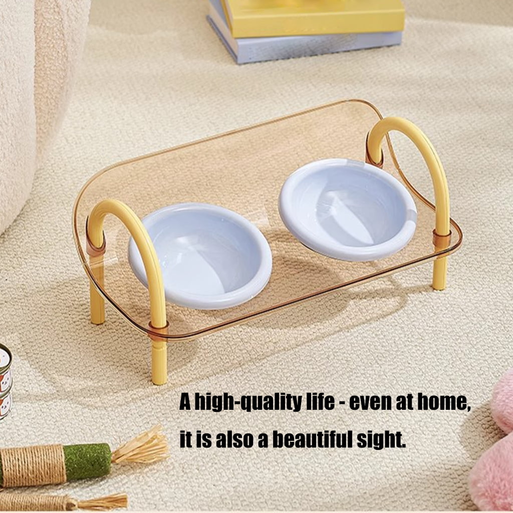 AntiSlip Elevated Pet Slow Feeder Double Bowl Detachable Design Feeding Watering Bowl For Small Breeds Cats Essential