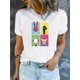 thumbnail image 2 of Women's Cartoon Print Crew Neck T-Shirt, Cotton 100% Knit Fabric, Sports , All Season, Medium Stretch Top, 2 of 7