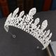 thumbnail image 4 of Zhuge Tiara de boda para novia, diadema de princesa, corona de novia, joyería para el cabello con diamantes de imitación de cristal, decoración para novia, cumpleaños, graduación, boda (plateada), 4 of 5
