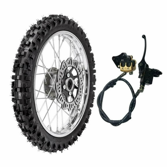 14" Front Wheel 60/100-14 Tire and Rim with Brake Caliper Assembly for Pit Dirt Bike Trail Motocross Off Road SSR 110cc 125cc Taotao Coolster Apollo