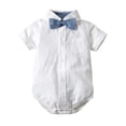 thumbnail image 3 of Infant Baby Boy Suit Bow Tie Shirt Suspenders Shorts Outfit Set Boys Newborn Summer Outfit Boys Outfit Little Boys Formal Shor, 3 of 9