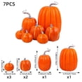 thumbnail image 3 of Sahpxhe Halloween Fake Pumpkin Decorations Outdoor, Artificial Pumpkins Set Foam Plastic Small and Large for Fall Thanksgiving Party Decor 7 pack Orange, 3 of 9