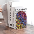 thumbnail image 6 of Susaid Vintage Audio Cassettes Print Wooden Bookends Decorative Book Ends for Shelves Heavy Books Holder Organizer Non-Slip Desk Book End for Kids Room Office School 1 Pairs, 6 of 8