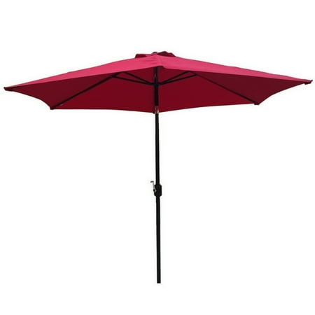 Tilt Umbrella - Palm Springs 8ft Aluminium Outdoor Patio Umbrella Garden Parasol with Tilt - Burgundy