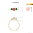 thumbnail image 5 of ANGARA Lab Grown Pink Diamond Three Stone Ring for Women in 14K Yellow Gold (Size-5mm| Clarity-VS) | April Birthstone, Anniversary, Jewelry Gift for Women | Lab-Grown Pink Diamond Ring, 5 of 7
