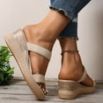 thumbnail image 4 of Mostsola Slippers for Women Slide Sandals Summer Open Toe Wedges Heels Comfort Arch Support Sandal, 4 of 8