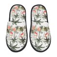thumbnail image 3 of Balery Flamingo Palm Trees Slient Indoor Furry Fleece Comfort House Shoes Soft Non-Slip Home Shoes Cotton Slippers House Slippers-- Medium, 3 of 9