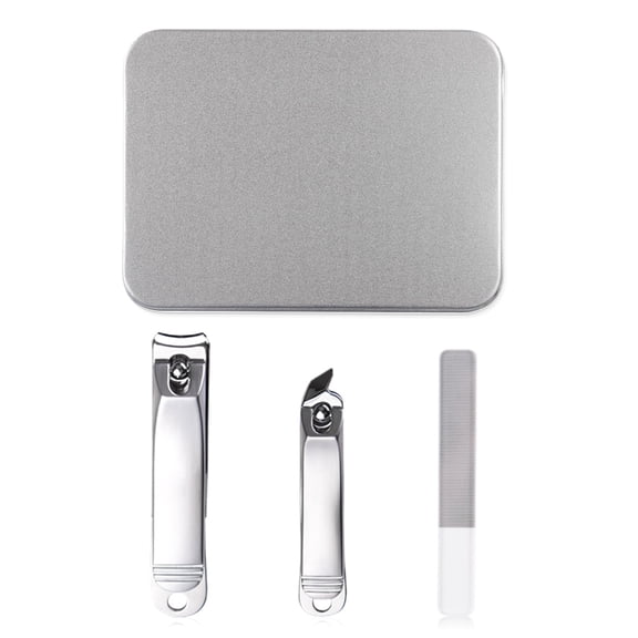 Set of 3 nail tools, Stainless steel, Silver