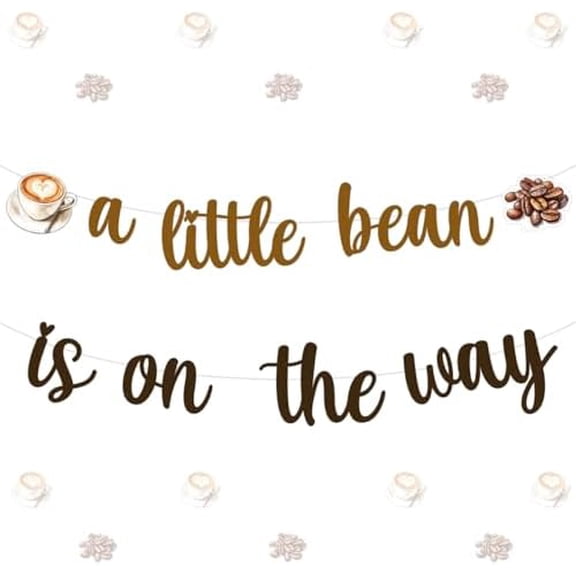 Coffee Bean Baby Shower Decorations Banner, A Little Beans Is On The Way Banner Baby Is Brewing Decor Coffee Beans and Coffees Decoration for Coffees Theme Baby Shower Gender Reveal Party Supplies