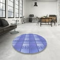 thumbnail image 3 of Ahgly Company Indoor Round Patterned Denim Blue Area Rugs, 7' Round, 3 of 6