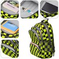 thumbnail image 4 of Yellow and Black Checkered Pattern Backpack for School, Cute School Bag with Adjustable Shoulder Straps and Padded Back, 16.9"x12.6"x5.9", 4 of 5