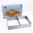 thumbnail image 4 of Cortador de galletas Rectángulo ajustable Molde para mousse de acero inoxidable Cortador de galletas, 4 of 8