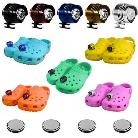 

Headlights for Croc Croc Lights Accessories Christmas Jibbitz for Croc Glow in the Dark Shoe Charms Camping Dogs Walking One Size Fits All (Yellow*2)