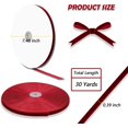 thumbnail image 3 of BokingOne Wine Red Velvet Ribbon - 3/8 Inch × 30 Yd Vintage Burgundy Velvet Ribbons red Nylon Velvet Ribbon for Gift Wrapping Wedding Party Decoration, 3 of 7