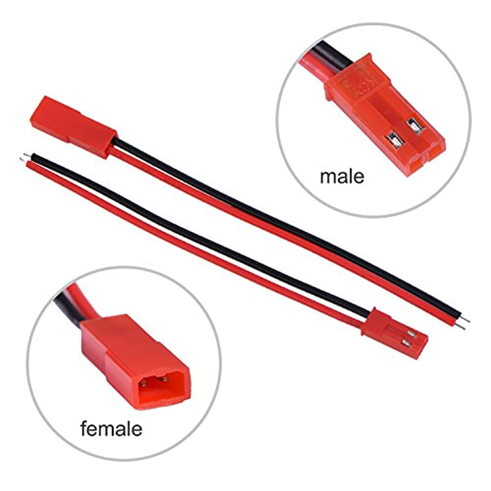 YIXISI 20 Pairs 22 AWG Silicone JST Plug Connector 4 and 6 2 Pin Male Female Plug Connector Cable Wire for LED Lamp Strip Most Mini RC Helicopter