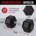 thumbnail image 6 of Flexwave 50 LB Rubber Hex Dumbbells, Set of 2, Non-Slip Grip for Home Gym Strength Training, 6 of 6