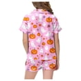 thumbnail image 5 of SJLDQY Halloween Girls Pajama Sets Button Down Short Sleeve Shirts Shorts 2 Piece Hallowmas Pjs Sets Casual Sleepwear Comfy Loungewear Sets for Kids, 5 of 6
