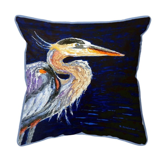 Betsy Drake Interiors Palette Blue Heron Extra Large Zippered Pillow 22x22