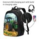 thumbnail image 2 of Easygdp Green Tractor Field Mochila para Laptop de Viaje con Puerto USB, Mochila para Laptop con Puerto de Carga USB para Mujeres y Hombres, 2 of 7