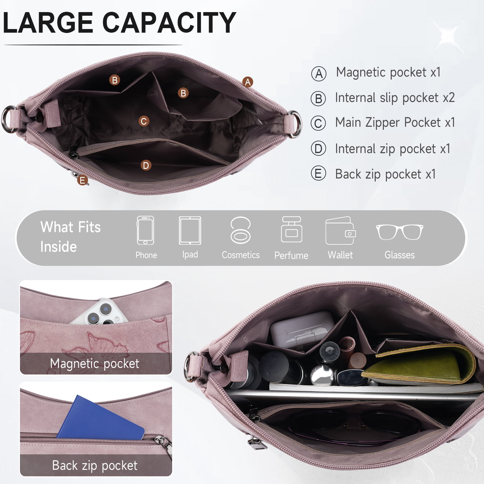 APHISON Trendy Crossbody Bags for Women Small Shoulder Handbags, Ladies Classic Messenger Bag Crossbody Purse with With Adjustable Shoulder Strap