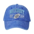 thumbnail image 4 of Hats for Women Women Embroidered Washed Detroit Adjustable Outdoor Casual Baseball Cap Blue One Size, 4 of 4