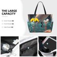 thumbnail image 3 of Balery Flower White Dolphin Beach Travel Bag - Water-Resistant, Large Capacity Lightweight Tote with 7 Pockets for Women and Men - Perfect for Beach, Pool, Gym, and Travel, 3 of 7