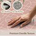 thumbnail image 6 of ODIKA 2'x3' Dusty Pink Botanical Trellis With Palm Washable Throw Rug Geometric Lattice Design Featuring Tropical Foliage Blooms Ferns for Hallway, Study Room, Non-Slip Low Profile, Flatwoven, 6 of 7