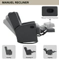thumbnail image 4 of Recliner Chair Set of 2 Swivel Glider Rocker Nursery Chair for Adults, High Back Upholstered Rocking Armchair for Living Room, Manual Reclining Sofa Lounge Chair with Deep Seat in Fabric - Gray, 4 of 6