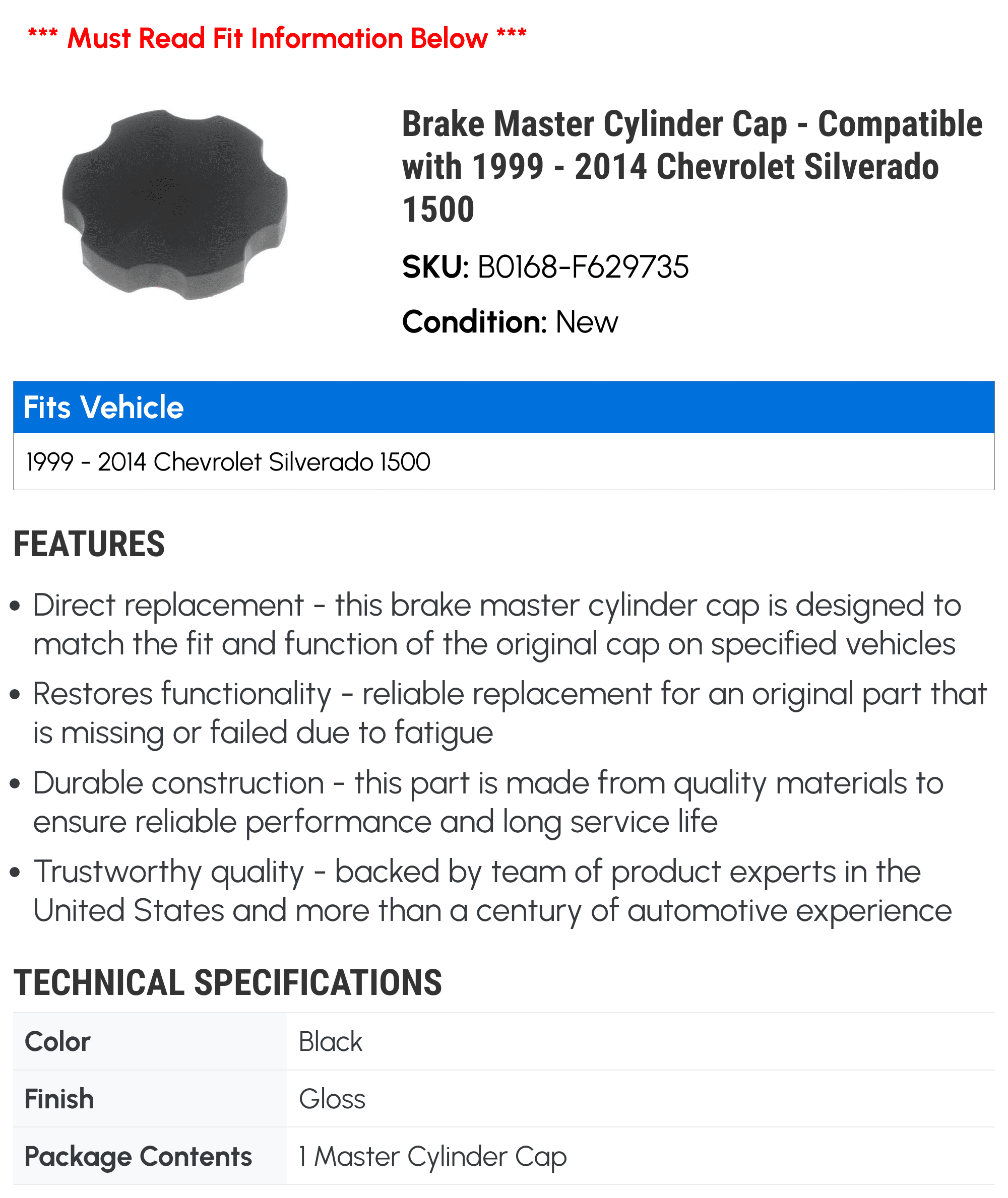 Dorman Master Cylinders For Chevrolet Silverado 1500