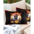 thumbnail image 6 of Halloween Throw Pillow Covers, Horror Black Cat Pumpkin Moon Night Black Red Soft Breathable Pillow Cases with Zipper for Sleeping, Queen Size Pillowcases for Couch Bed Sofa Chair 20x30 Inches, 6 of 6