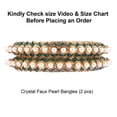 thumbnail image 5 of Efulgenz Beaded Bangles Faux Pearl Antique Boho Kundan Bangle Crystal Bracelet Bridal Wedding Party Statement Jewelry for Women (2 Pcs) Size 2.6, 5 of 6
