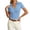 1-Light Blue492, variant on Wxolcjlv Women's Slim Ribbed V Neck Polo Shirt Casual Comfortable Solid Short Sleeve Shirt
