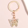 thumbnail image 3 of LLavero de mariposa hueca de diamantes de imitación para mujer, llaveros de cristal chapados en oro, llaveros de insectos, regalos de fiesta, joyería de moda, 3 of 4