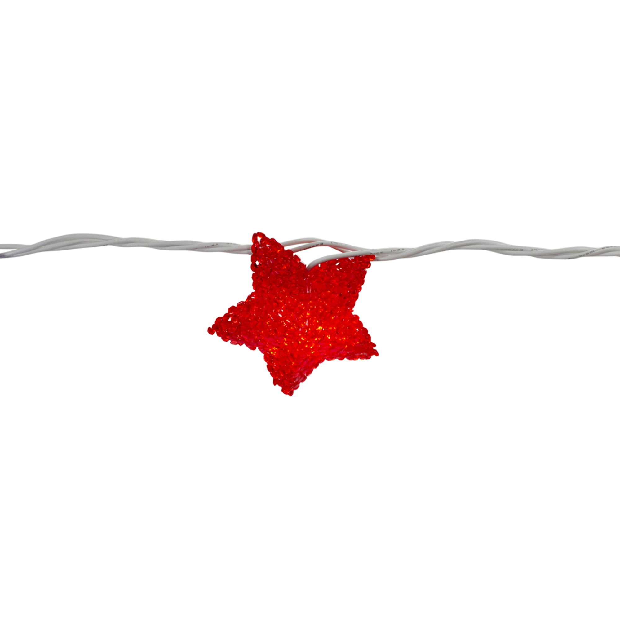 Northlight 10ct Patriotic 4th of July Star Shaped Outdoor String Lights - 6' White Wire