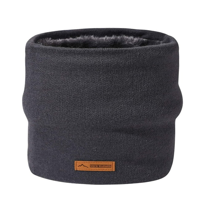 RXIRUCGD Unisex Double-Layer Warm Neck Cover Plush And Thickened Knitted Neck Cover( Dark Gray )