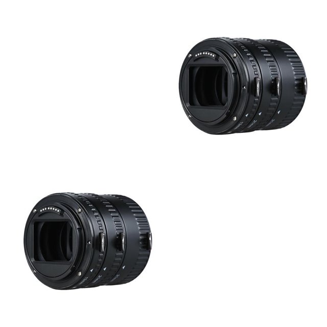 sweethay Adaptador de lente de montaje, anillo de tubo de extensión AF de enfoque automático para lente EOS EF-S 750D 80D 7D T6s negro 2piezas