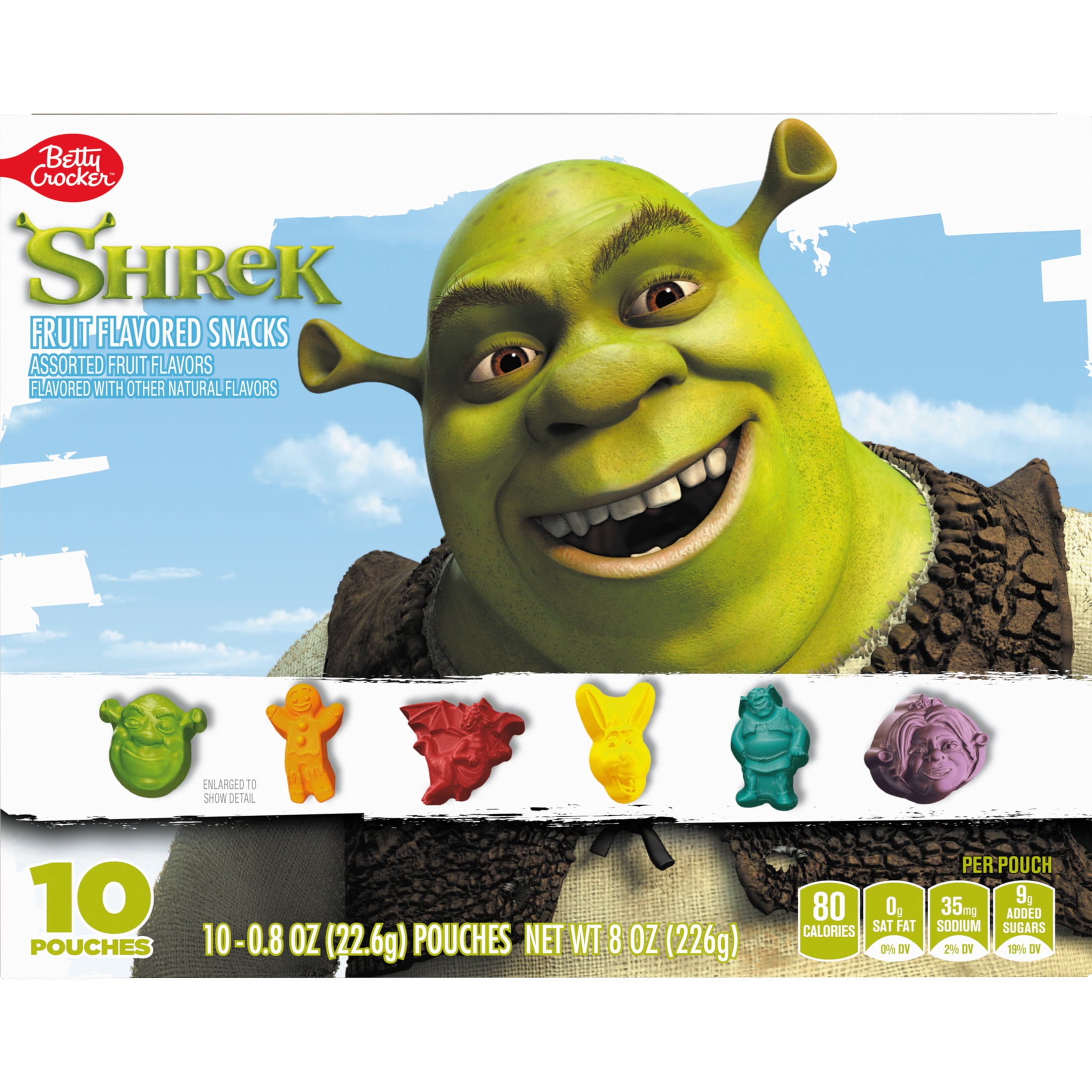 Shrek Fruit Flavored Snacks, Gluten Free, 10 Ct, 8 oz