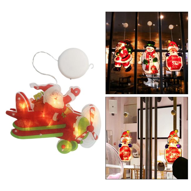 Snowman de Navidad Hombre de Navidad led lámpara de Navidad Ventana Decoración para Sala BLESIY Silueta de ventana