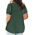 thumbnail image 5 of Xihbxyly Plus Size Tops for Women, V Neck T Shirts for Women Short-Sleeve V-Neck T-Shirt Sexy Wrap Shirt Short Sleeve Tunic Top Shirts Womens Summer Tops Loose Tops Blous #2, 5 of 5