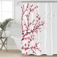thumbnail image 4 of Shower Curtain Bathroom Set Spring Pink Floral Cherry Blossoms Waterproof Fabric Shower Curtains with Grommets&Hooks Japanese Flowers Privacy Bath Curtain for Bathtub 72x84in, 4 of 7