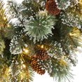 thumbnail image 5 of EastVita Pre-Lit Artificial Christmas Wreath 24 Inch Frosted Pine Cone and Berry Winter Greenery Wreath for Front Door Full Outdoor/Indoor Decor with 50 LED Lights Battery Operated, 5 of 7