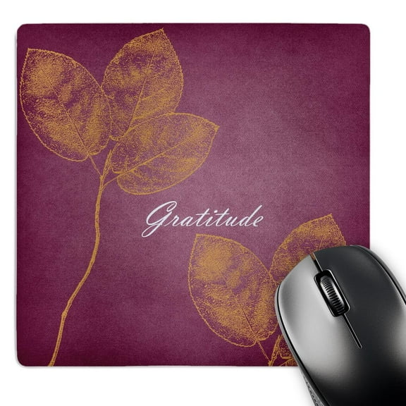 3dRose, Orange Leaves Gratitude Inspirational Art, MousePad