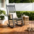 thumbnail image 3 of Ktaxon Solid Poplar Wood Rocking Chair, High Back Ergonomic Patio Rocker for Lawn Porch Garden Indoor Outdoor, Gray, 3 of 13